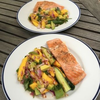 Gluten-free salmon and mango plates from Sun Basket